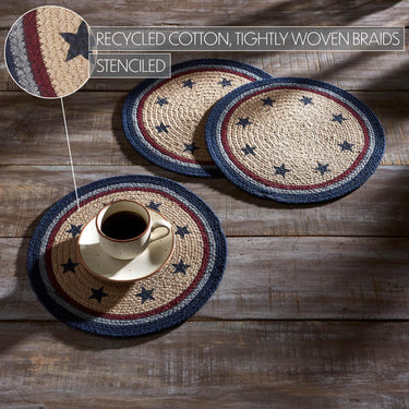 My Country Trivet Stencil Stars 12 inch Diameter Set of 3 - The Fox Decor